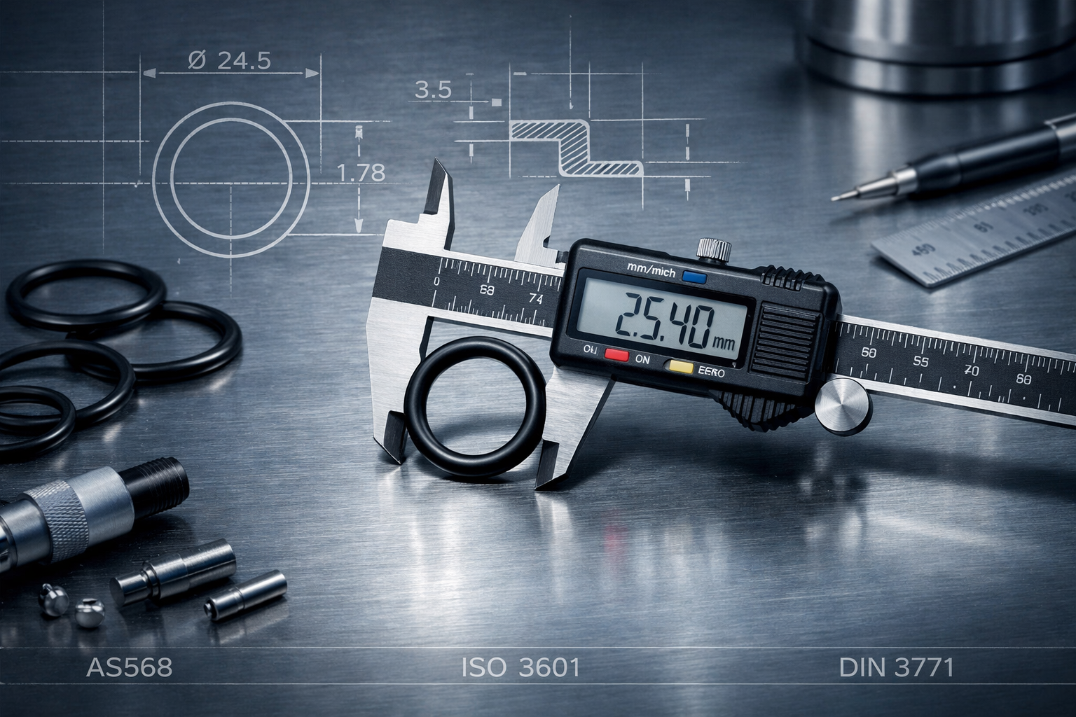 Industrial O-Rings manufactured to AS568 ISO 3601 DIN 3771 standards