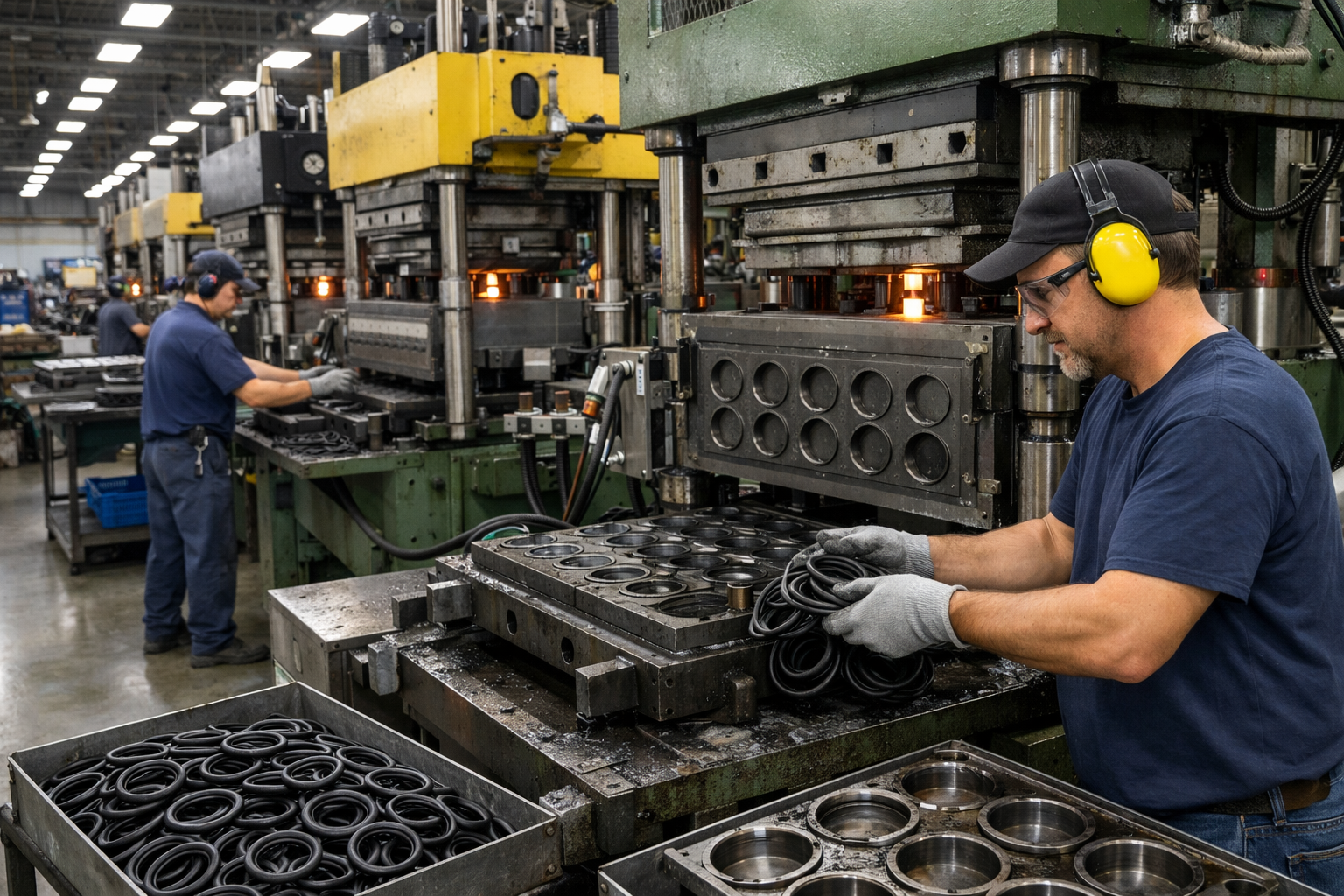 Industrial O-ring compression molding production line in USA