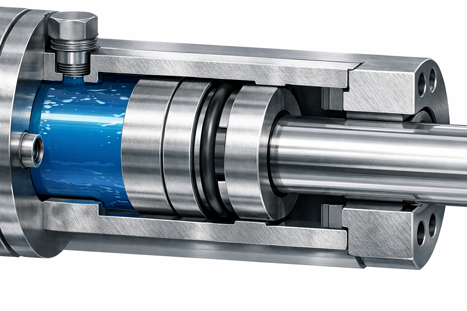 O-ring sealing application in hydraulic cylinder groove design