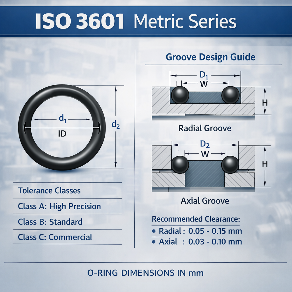 ISO 3601 metric O-Ring dimensional standard diagram