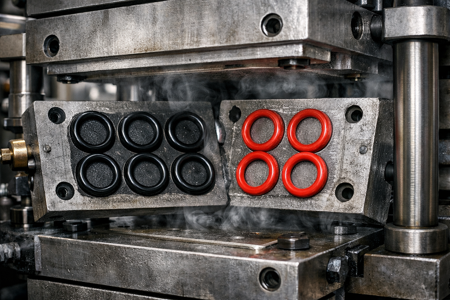 O-Ring molding and finishing process stages